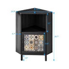 Meuble d'angle Mixoy avec rangement, meuble moderne autoportant, buffet avec piètement en métal