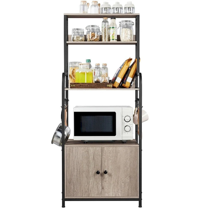Étagère de boulangerie Yaheetech à plusieurs niveaux avec 1 armoire et 3 étagères de rangement