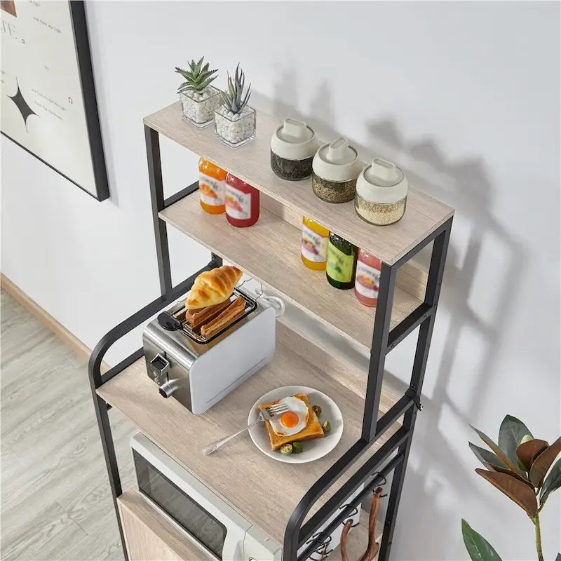 Étagère de boulangerie Yaheetech à plusieurs niveaux avec 1 armoire et 3 étagères de rangement
