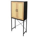 Armoire élégante de 59 cm de haut avec 2 portes en rotin