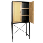 Armoire élégante de 59 cm de haut avec 2 portes en rotin