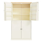 Armoire de rangement de cuisine autoportante avec 2 tiroirs, 2 étagères réglables et 8 étagères de porte.