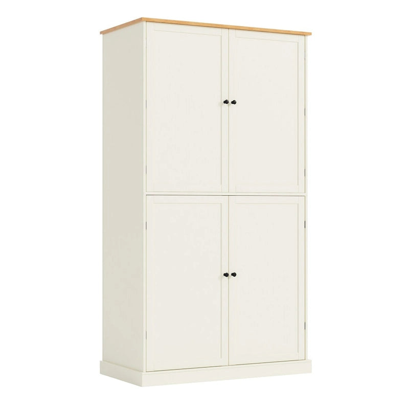 Armoire de rangement de cuisine autoportante avec 2 tiroirs, 2 étagères réglables et 8 étagères de porte.