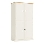 Armoire de rangement de cuisine autoportante avec 2 tiroirs, 2 étagères réglables et 8 étagères de porte.