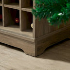 Meuble bar à café avec casier à vin, buffet à portes coulissantes de style grange avec tiroir et étagères de rangement réglables, salon, salle à manger