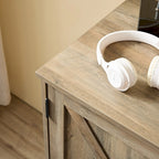 Meuble bar à café avec casier à vin, buffet à portes coulissantes de style grange avec tiroir et étagères de rangement réglables, salon, salle à manger