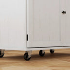 Îlot de cuisine mobile avec rangement sur roulettes et tiroir