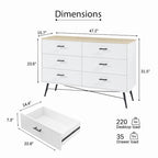 Chambre moderne 47,2 po avec 6 tiroirs profonds - Non applicable