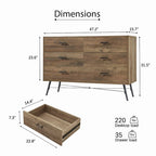 Chambre moderne 47,2 po avec 6 tiroirs profonds - Non applicable