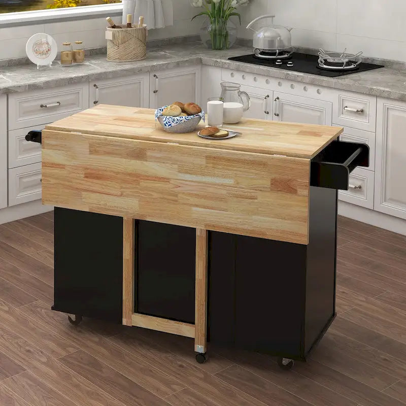 Îlot de cuisine avec étagère à épices