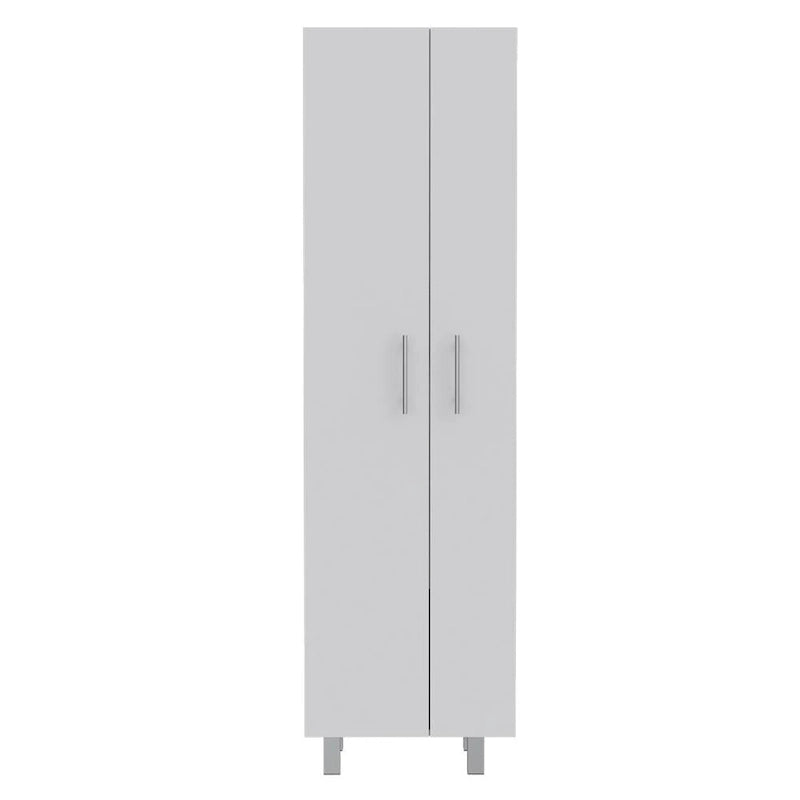 Ensemble de cuisine Crescent 2 pièces, îlot et garde-manger, 4 portes et 7 étagères, blanc et chêne clair