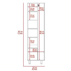Ensemble de cuisine Crescent 2 pièces, îlot et garde-manger, 4 portes et 7 étagères, blanc et chêne clair
