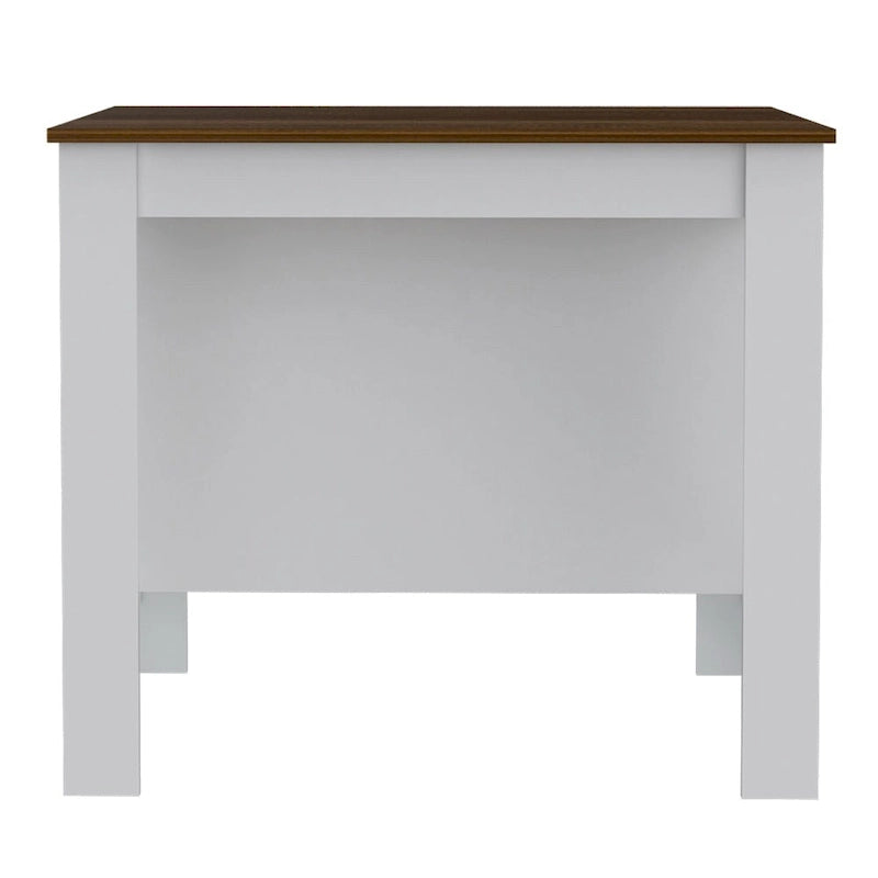 Ensemble de cuisine Ralston 2 pièces, îlot et armoire garde-manger à 4 portes et 7 étagères, blanc et noyer