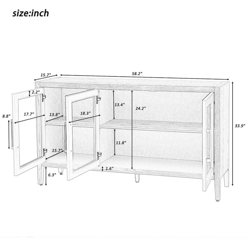 58.2 Armoire de rangement en bois avec portes et étagère réglable - Non applicable