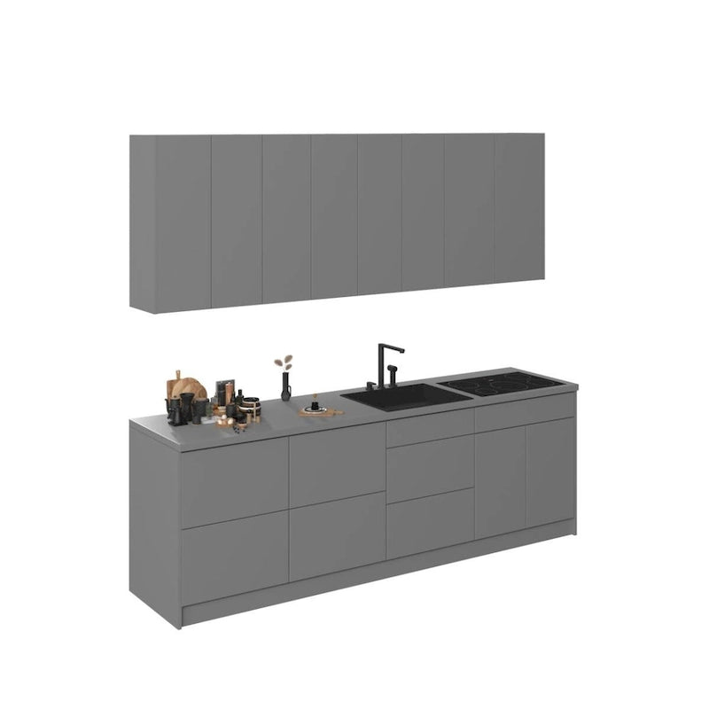 Kitchen Fusion Collection Gray Color Base Size 8.5Ft Wide - 103x24