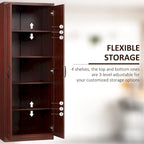 Armoire de rangement autoportante avec 2 étagères réglables et porte - Non applicable