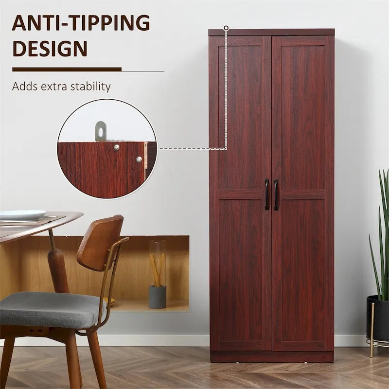 Armoire de rangement autoportante avec 2 étagères réglables et porte - Non applicable