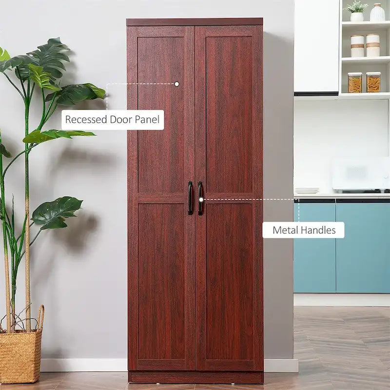 Armoire de rangement autoportante avec 2 étagères réglables et porte - Non applicable