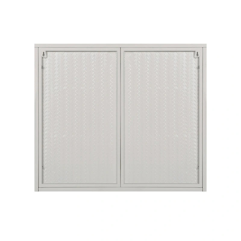 Armoire murale moderne à deux portes vitrées avec rangement à trois niveaux - N/A