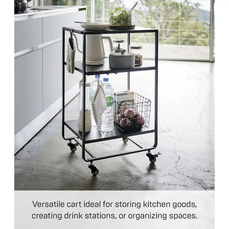 Chariot utilitaire roulant Yamazaki Home, en acier, avec roues - L 49 x l 38 x H 81,5 cm