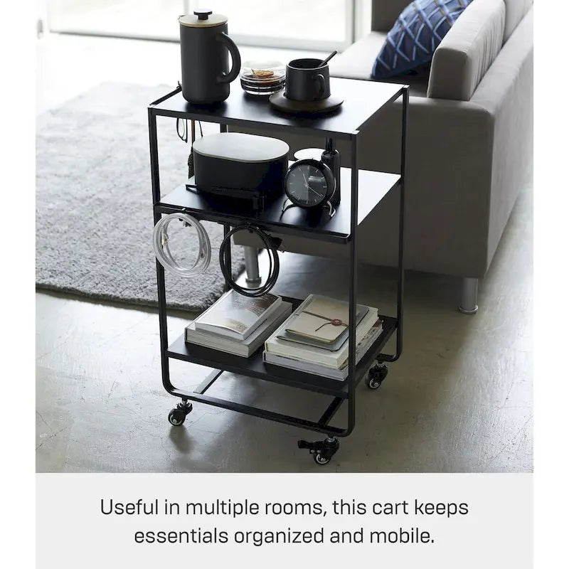 Chariot utilitaire roulant Yamazaki Home, en acier, avec roues - L 49 x l 38 x H 81,5 cm