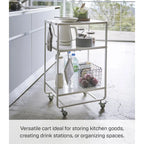 Chariot utilitaire roulant Yamazaki Home, en acier, avec roues - L 49 x l 38 x H 81,5 cm