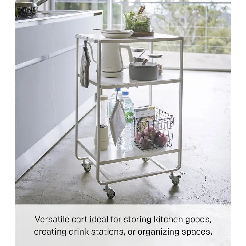 Chariot utilitaire roulant Yamazaki Home, en acier, avec roues - L 49 x l 38 x H 81,5 cm
