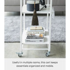 Chariot utilitaire roulant Yamazaki Home, en acier, avec roues - L 49 x l 38 x H 81,5 cm