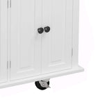 Chariot de cuisine en MDF avec 4 portes et 2 tiroirs, étagère à épices, porte-serviettes