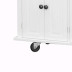 Chariot de cuisine en MDF avec 4 portes et 2 tiroirs, étagère à épices, porte-serviettes