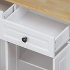 Chariot de cuisine en MDF avec 4 portes et 2 tiroirs, étagère à épices, porte-serviettes