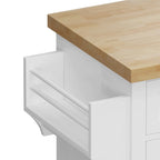 Chariot de cuisine en MDF avec 4 portes et 2 tiroirs, étagère à épices, porte-serviettes