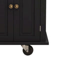 Chariot de cuisine en MDF avec 4 portes et 2 tiroirs, étagère à épices, porte-serviettes