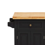 Chariot de cuisine en MDF avec 4 portes et 2 tiroirs, étagère à épices, porte-serviettes
