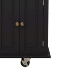 Chariot de cuisine en MDF avec 4 portes et 2 tiroirs, étagère à épices, porte-serviettes