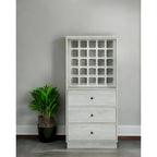 24 Off White Bar Cabinet With Three Drawers