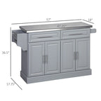Îlot de cuisine roulant avec rangement, chariot de cuisine portable