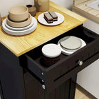 Armoire à poubelle basculante à un tiroir et un compartiment, adaptée à la cuisine