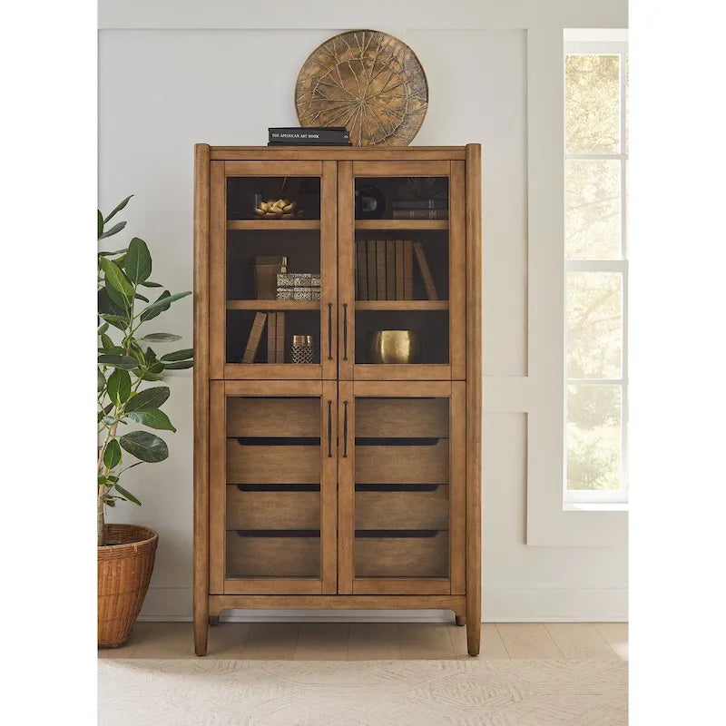 Vitrine moderne en bois, meuble de rangement pour salle à manger, bibliothèque, entièrement assemblée, marron - 40 cm (l) x 72 cm (h) x 18 cm (p)