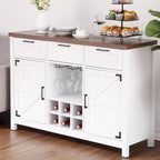 Meuble bar à vin, buffet à 3 tiroirs, porte-gobelets - Non applicable