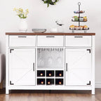 Meuble bar à vin, buffet à 3 tiroirs, porte-gobelets - Non applicable