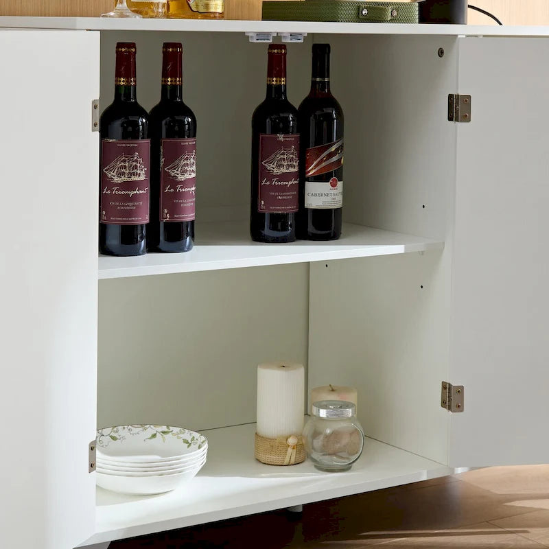 Buffet moderne à texture ondulée avec 3 portes