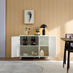 Buffet moderne à texture ondulée avec 3 portes