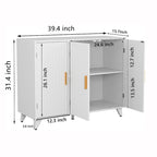 Buffet moderne à texture ondulée avec 3 portes