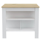 Ensemble de cuisine Sierra 2 pièces, 7 étagères, 4 portes, armoire murale et îlot de cuisine, blanc et chêne clair