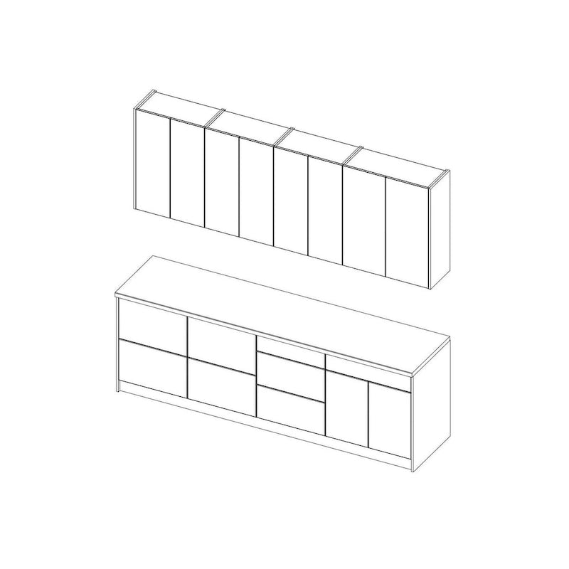 Collection Kitchen Fusion, base blanche mate, largeur 8,5 pi (103 x 24 po)