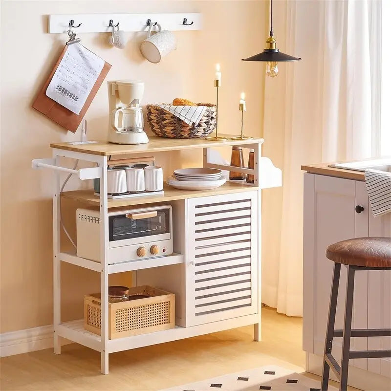 Table à café à 4 niveaux avec support pour micro-ondes - 15,7 cm (P) x 31,4 cm (L) x 33,6 cm (H)