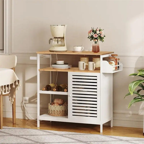 Table à café à 4 niveaux avec support pour micro-ondes - 15,7 cm (P) x 31,4 cm (L) x 33,6 cm (H)