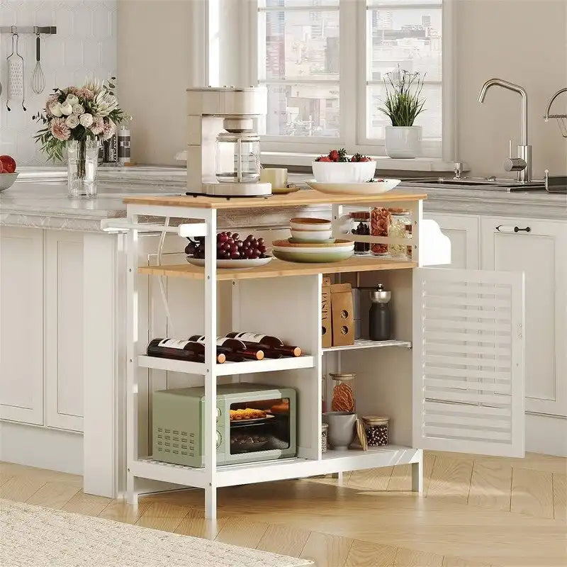 Table à café à 4 niveaux avec support pour micro-ondes - 15,7 cm (P) x 31,4 cm (L) x 33,6 cm (H)