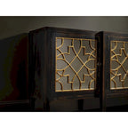 Console à quatre portes miroir Sanctuary - Ébène - 20 po L x 105 po P x 38 po H